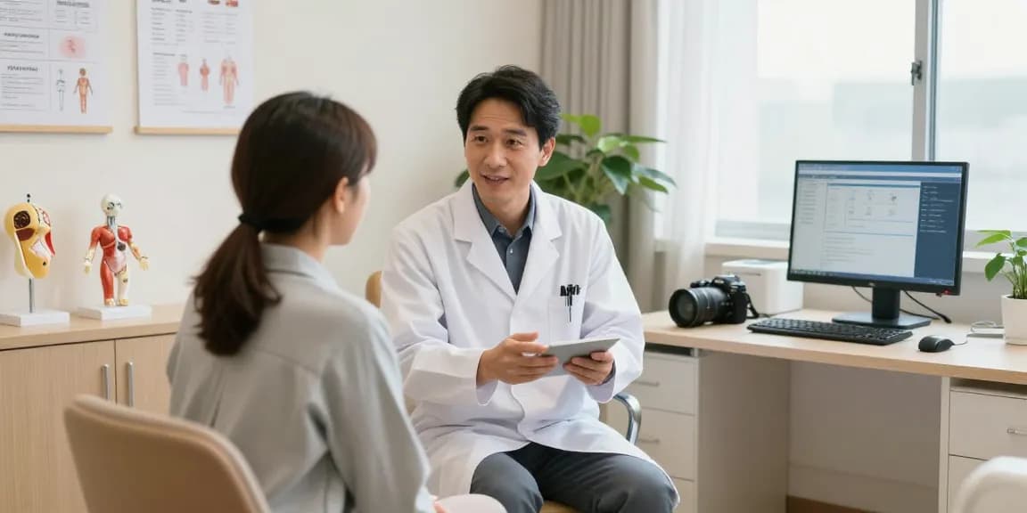 おすすめの安い包茎手術クリニックに関する相談を受ける医師と患者のシーン
