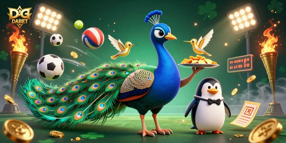 DABET offers thrilling sports betting action featuring dynamic characters and vibrant casino elements.