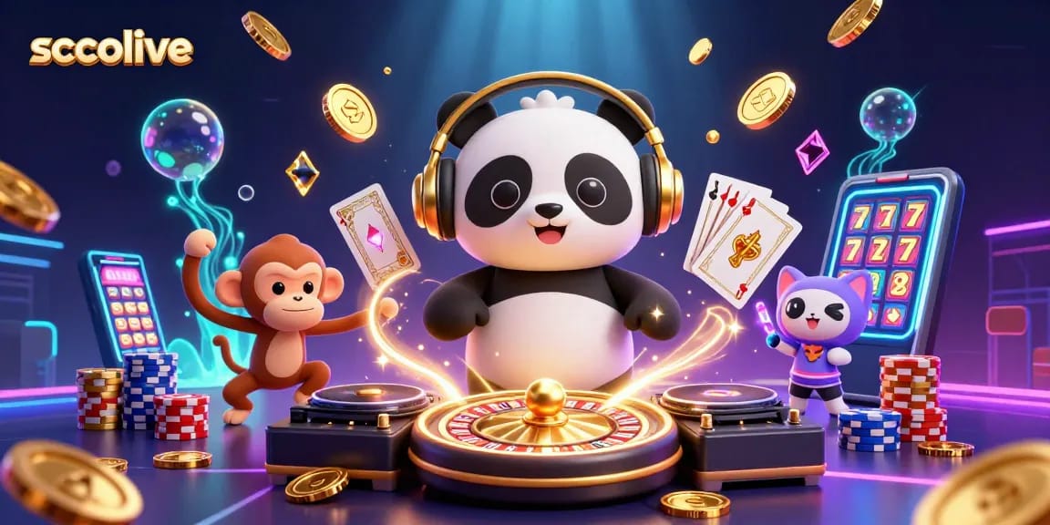 Socolive showcases a lively 3D casino scene with vibrant characters and dynamic elements, inviting gamers to join the fun.