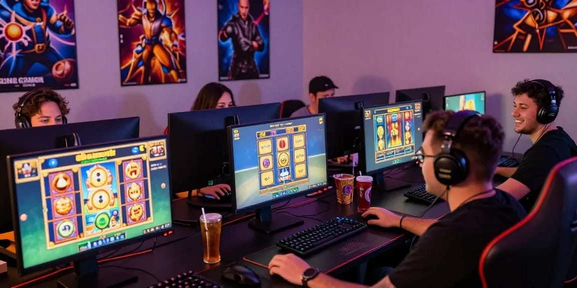 Engaging scene of players enjoying slot luar negeri games in an immersive gaming environment.