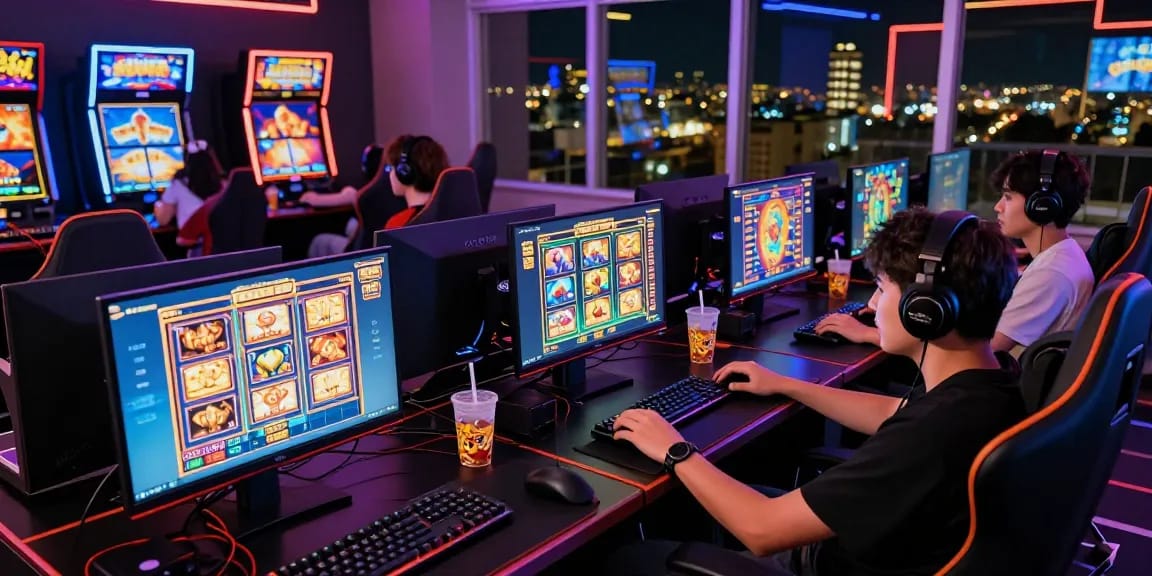 Players enjoying thrilling games on a situs gacor platform with dynamic visuals and engaging atmosphere.