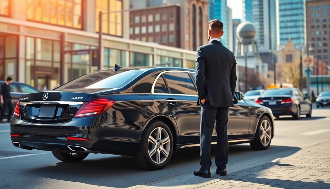 Experience premier black car service vancouver with a professional chauffeur assisting guests in the city.