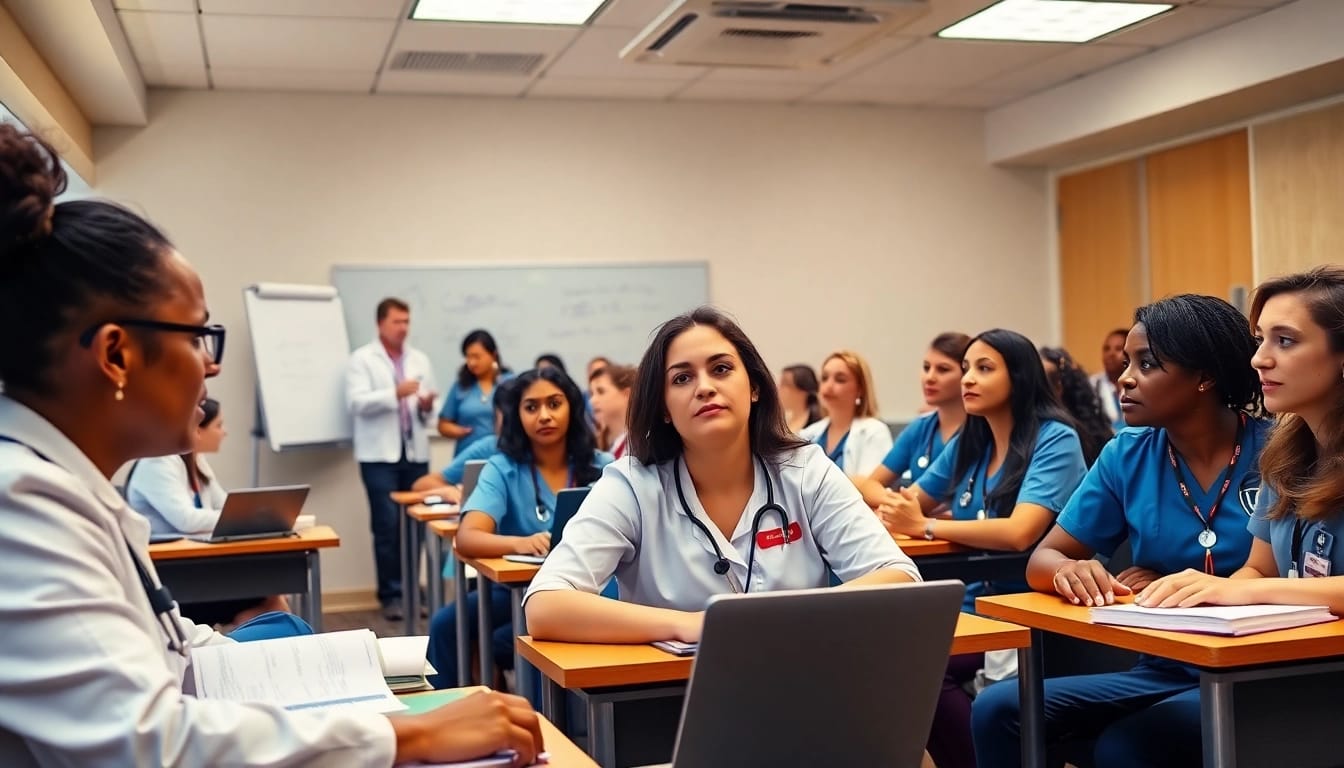 Students participating in an in person Nclex review in Houston. Collaborative atmosphere highlighted.