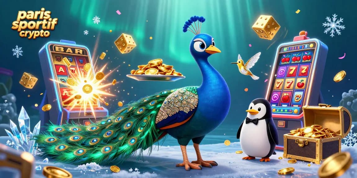 Pariez avec assurance sur les paris sportifs crypto avec des personnages élégants dans un monde de jeux d'argent.