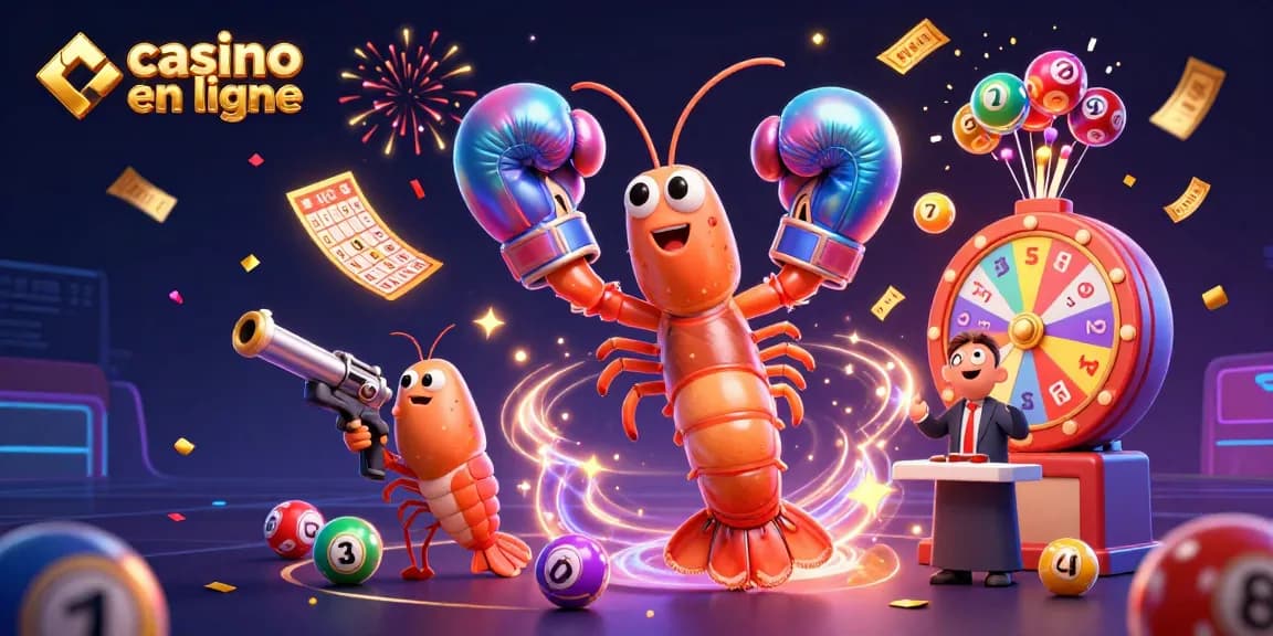 Gagnez avec des jeux captivants sur le casino en ligne lors d'une illustration dynamique.