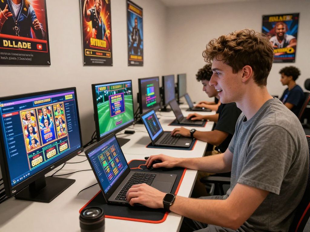 Engaging online gaming scene on https://www.modernrussia.com/mpocash/ showcasing diverse players excitedly interacting with modern gaming platforms.