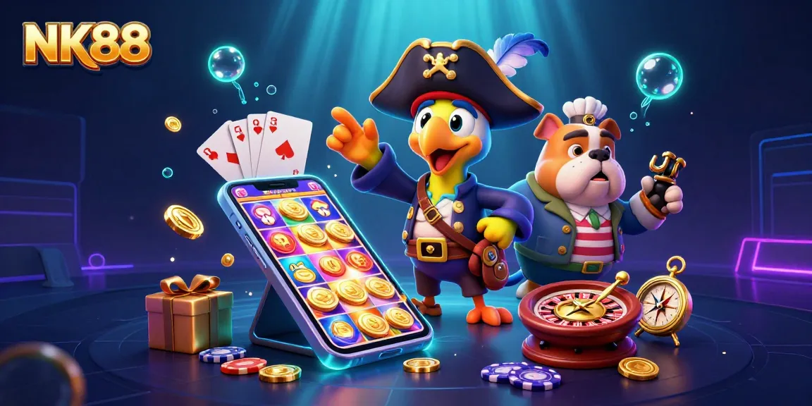 Experience thrilling online gaming at NK88 with exciting slot games and vibrant characters.