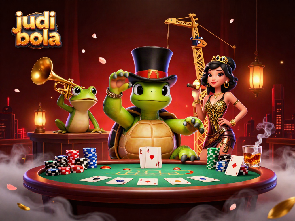 Permainan judi bola yang menampilkan karakter kartun 3D dalam suasana bar speakeasy tahun 1920-an.