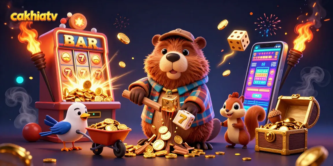 Experience the thrill of cakhiatv with golden coins from a lively 3D casino scene.