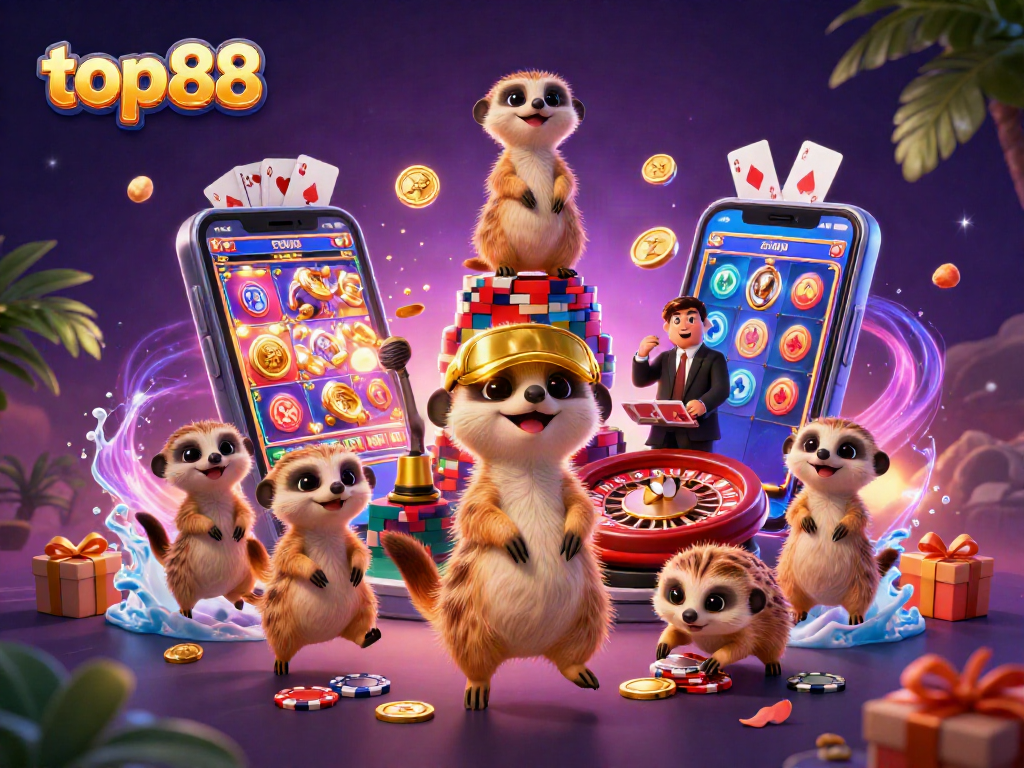 top88 meerkats engaging in exciting casino operations with dynamic gaming elements