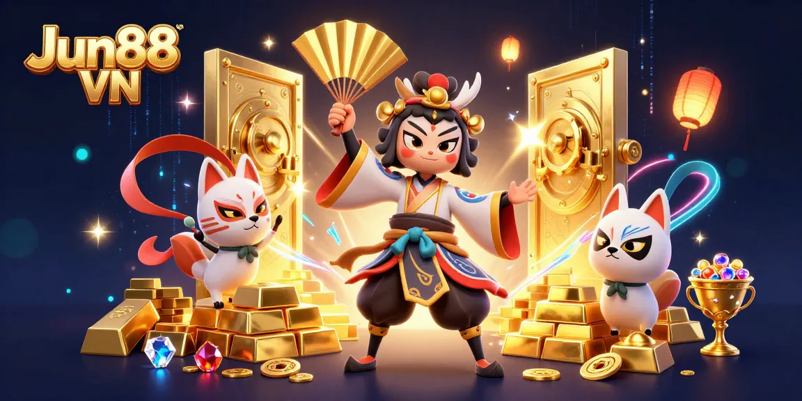 Experience thrilling adventures at Jun88 VN with vibrant gaming elements and dynamic casino visuals.