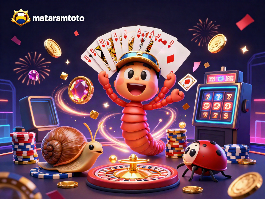 Experience the thrill at MATARAMTOTO with exciting game scenes featuring vibrant casino characters.