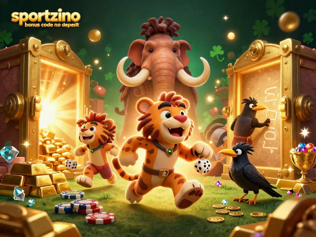 Spin the reels with sportzino bonus code no deposit at a vibrant prehistoric casino filled with treasures and adventures.