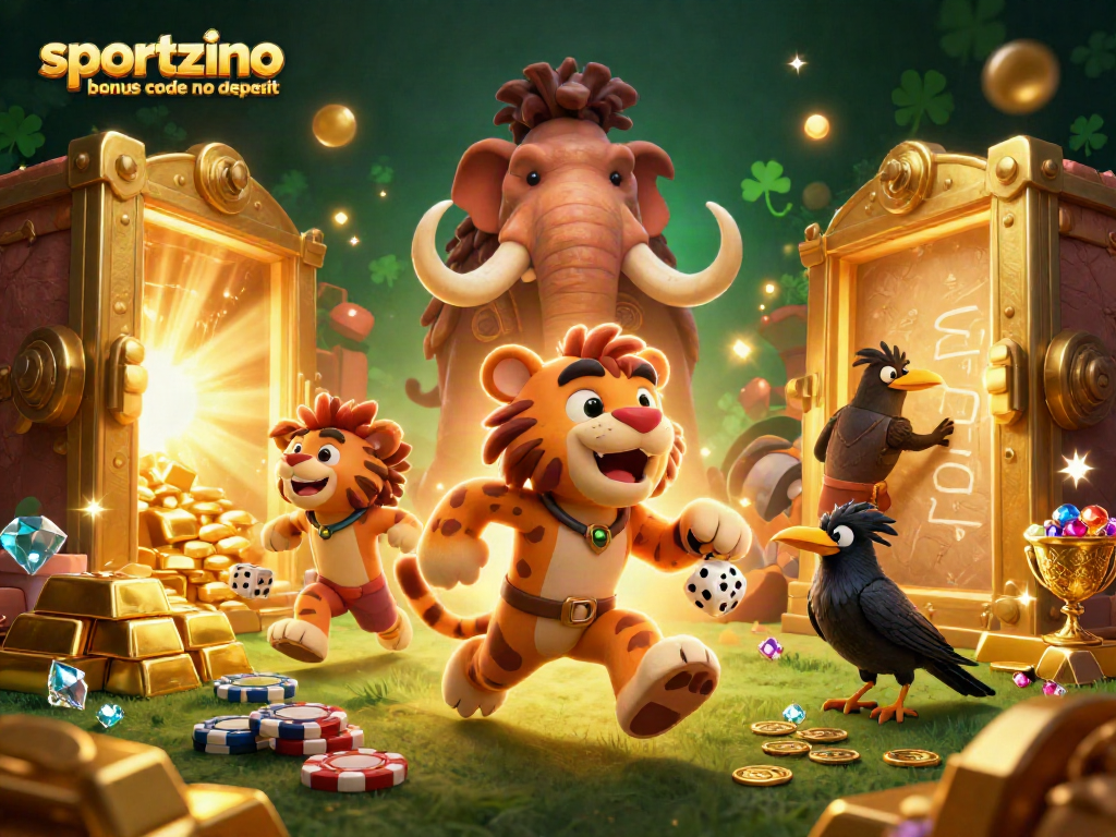 Spin the reels with sportzino bonus code no deposit at a vibrant prehistoric casino filled with treasures and adventures.
