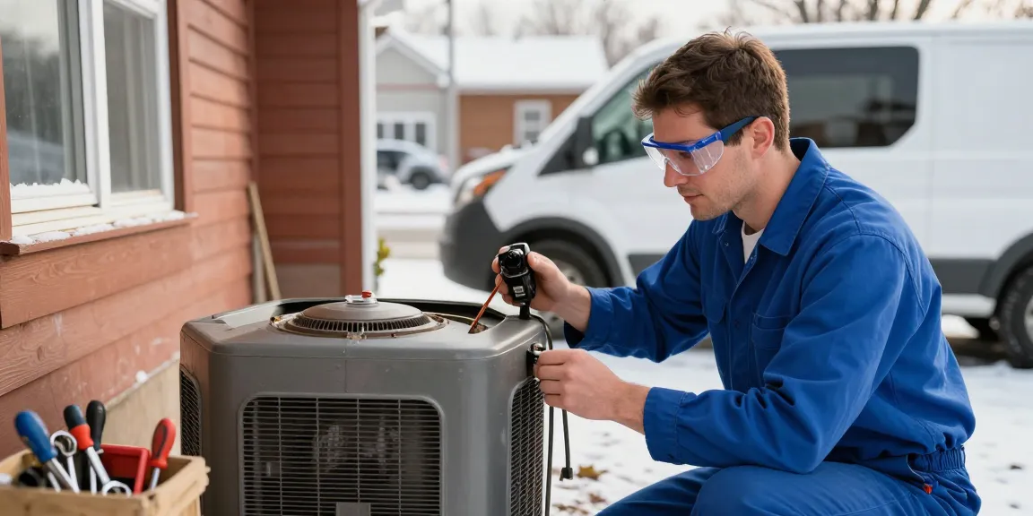 Expert furnace repair Stevens Point by technician in cozy winter home setting