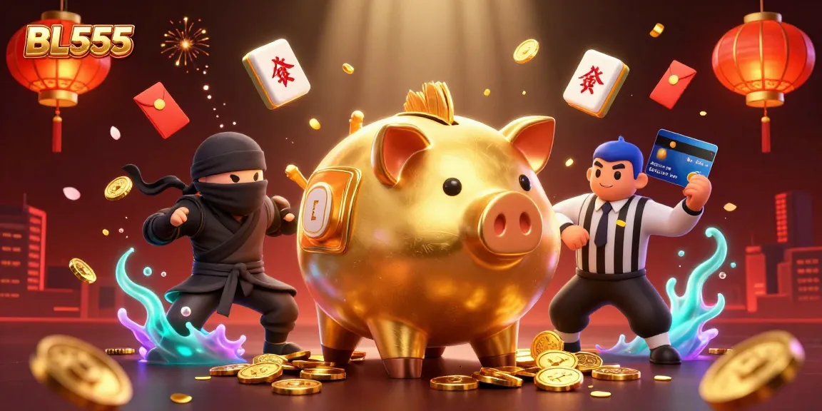 Experience the excitement of BL555 with a dynamic showdown between characters in a vibrant casino scene.