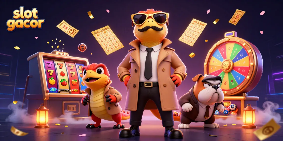 Experience the excitement of slot gacor games with playful raptors in a dynamic casino scene.