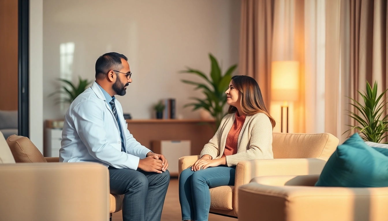 Engage with a Dubai psychiatrist in a welcoming clinic environment, promoting mental health discussions.