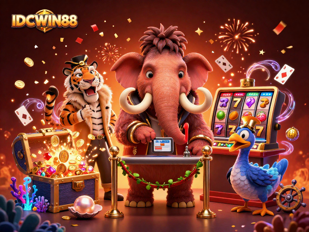 Experience the excitement of IDCWIN88 with engaging casino action featuring vibrant characters and games.