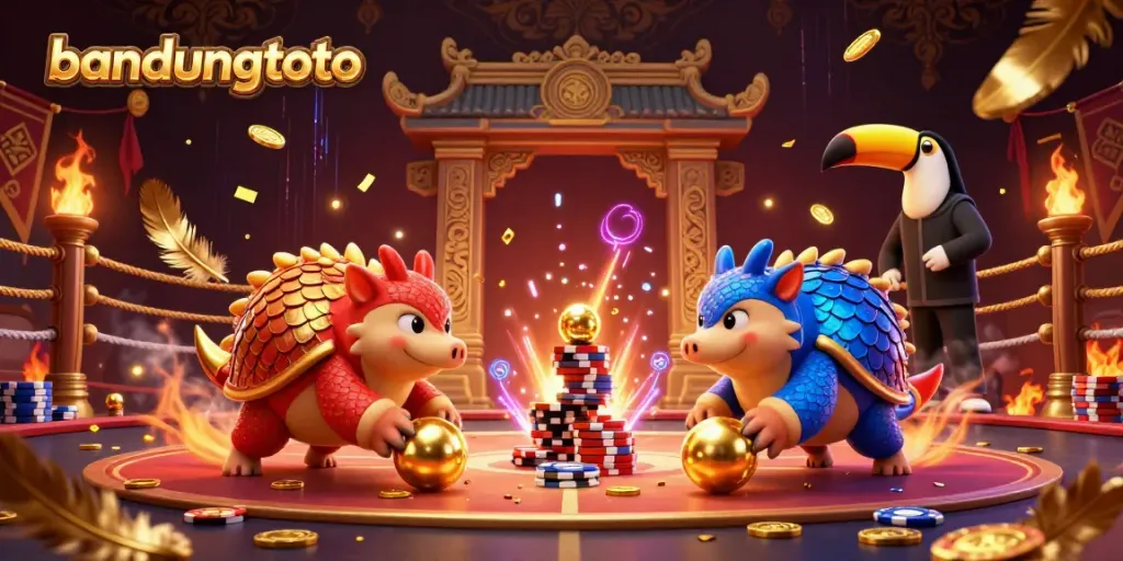 Experience the exciting world of bandungtoto with vibrant pangolins and lively casino elements.