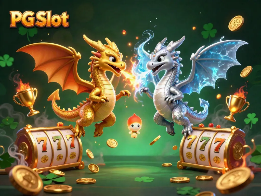 Engage in thrilling PG Slot action with twin dragons and dynamic gaming elements creating excitement.