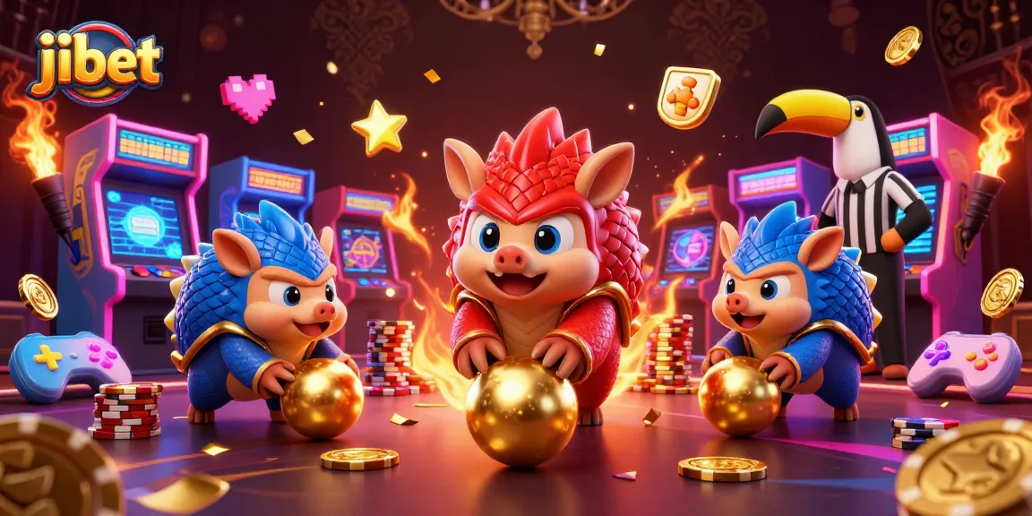 Engage in thrilling jibet adventures with rival pangolins at a vibrant casino gaming scene.