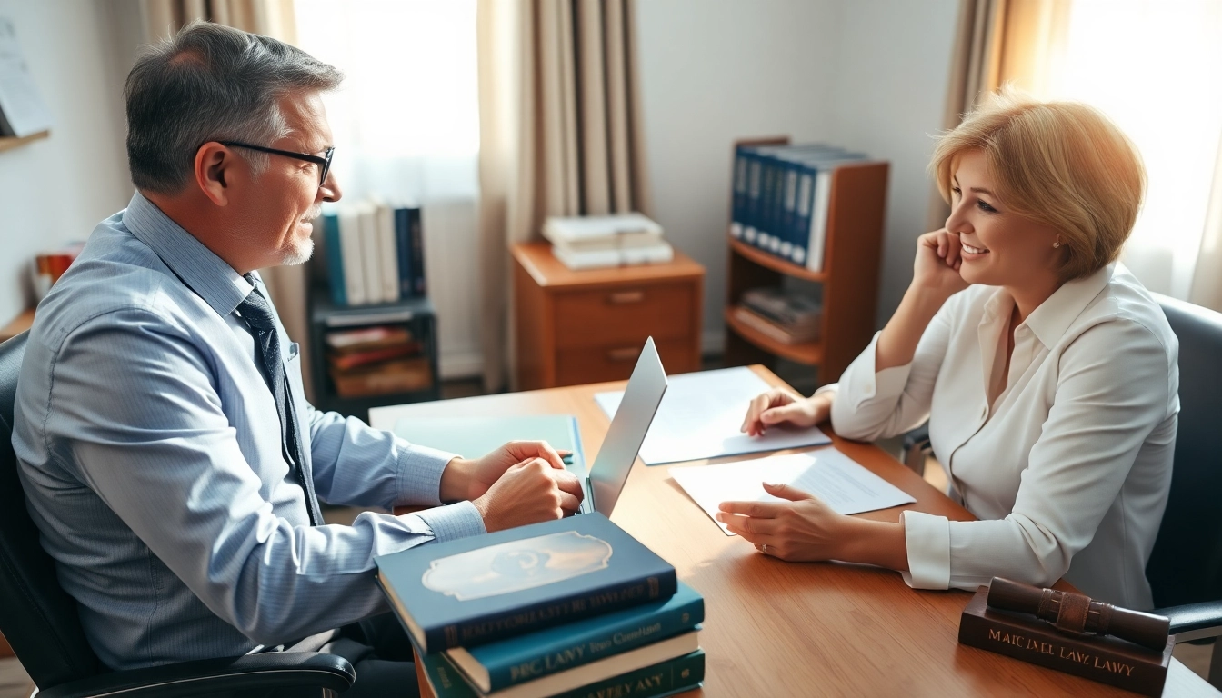 Consultation with divorce lawyers near me, showcasing professional interaction and legal advice.