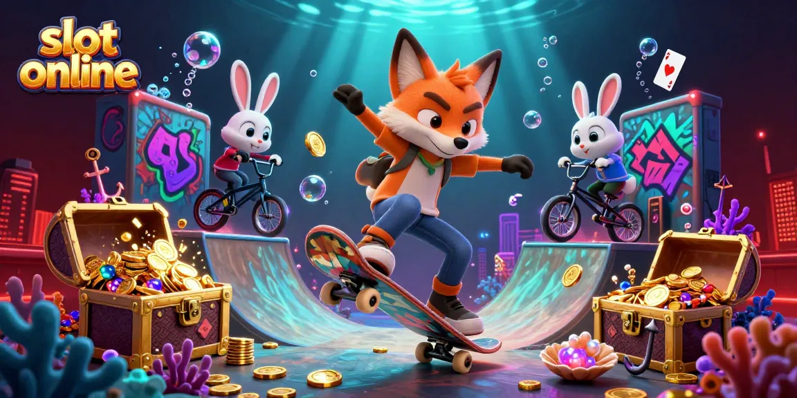 Spin the reels and enjoy the excitement of slot online gaming with vibrant characters and elements.