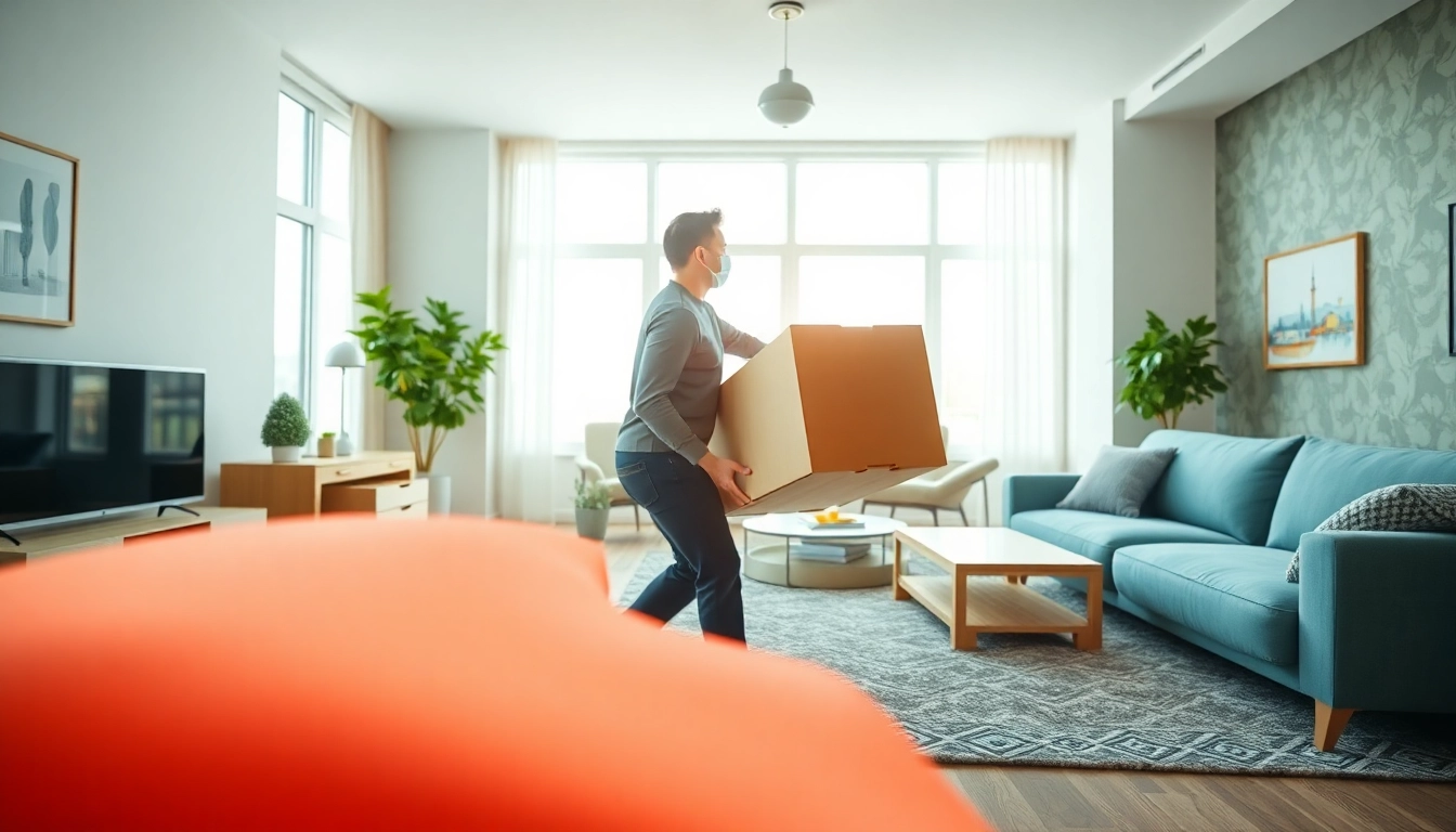 Experienced team handling Furniture Delivery Phoenix in a modern apartment setting.