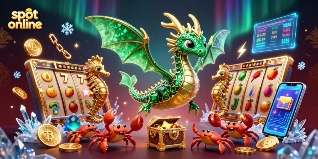 Menangkan permainan slot online dengan pagar laut dan peti harta yang megah di latar belakang.