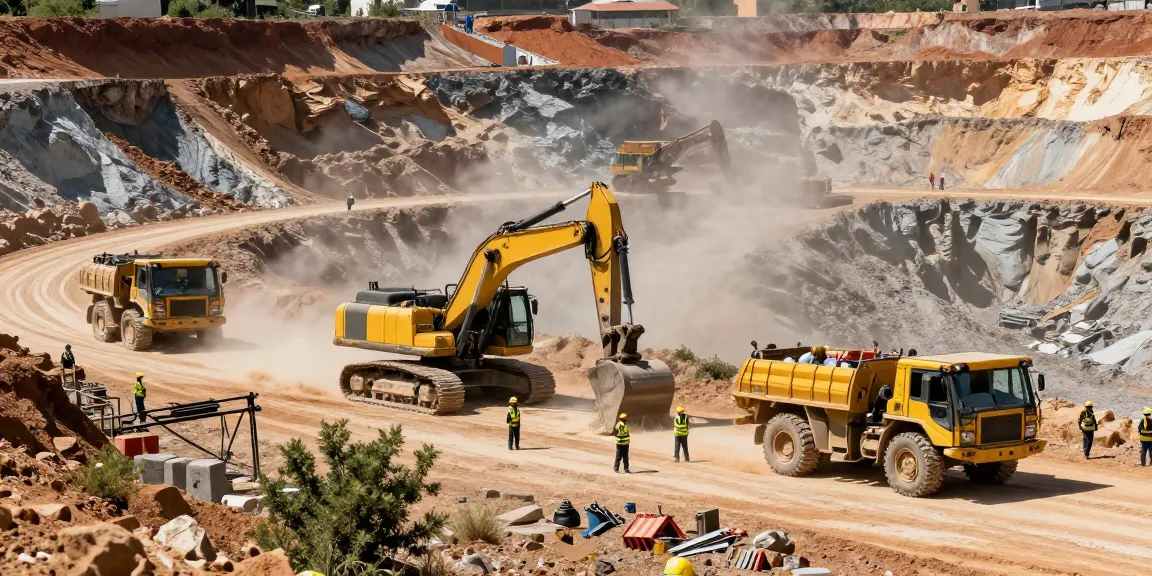 NAGA2000 mining equipment in action within a vibrant gold mine, showcasing safety and geological features