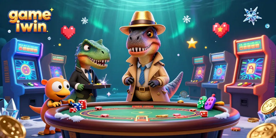 Experience thrilling gameplay with game iwin as a velociraptor card counter at a blackjack table.