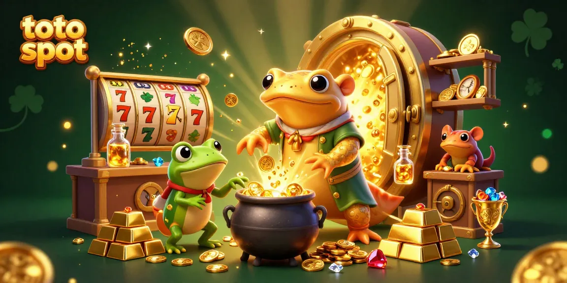 Toto slot captures a vibrant alchemist scene with golden coins, slot reels, and magical creatures.