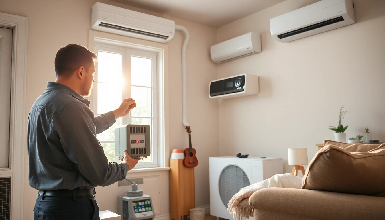 HVAC dealers inspecting modern heating equipment for optimal home comfort.