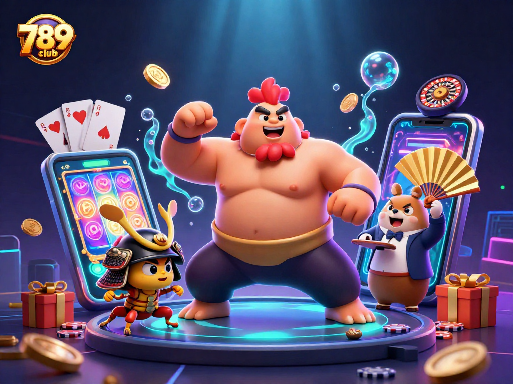 Engage with exciting gaming action at 789club, featuring vibrant characters and dynamic casino elements for players.