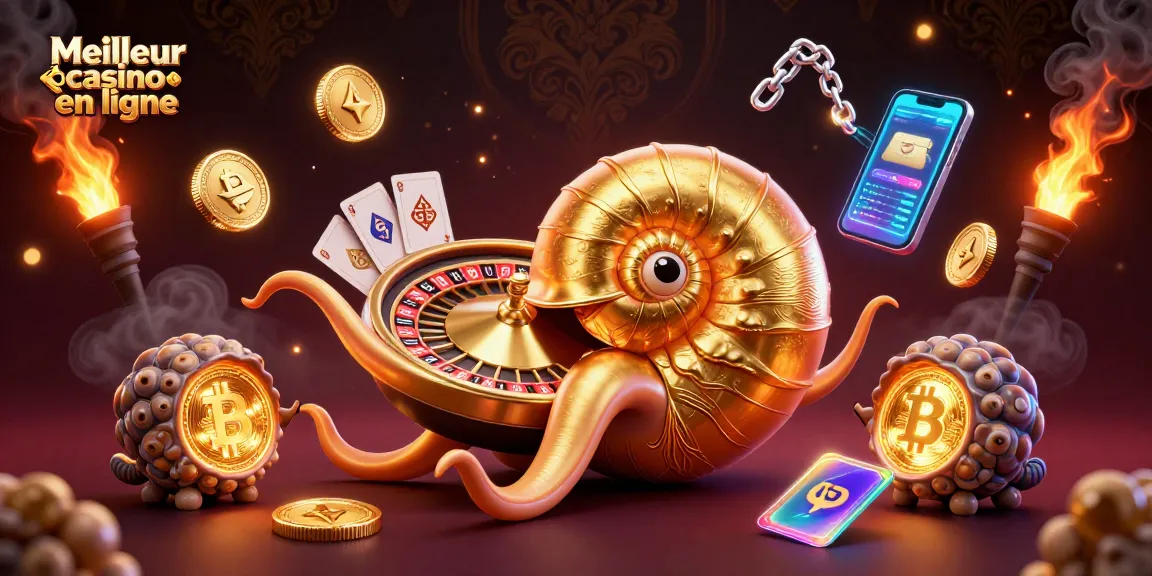 Play and win at Meilleur casino en ligne, featuring a vibrant 3D scene with characters and crypto elements.