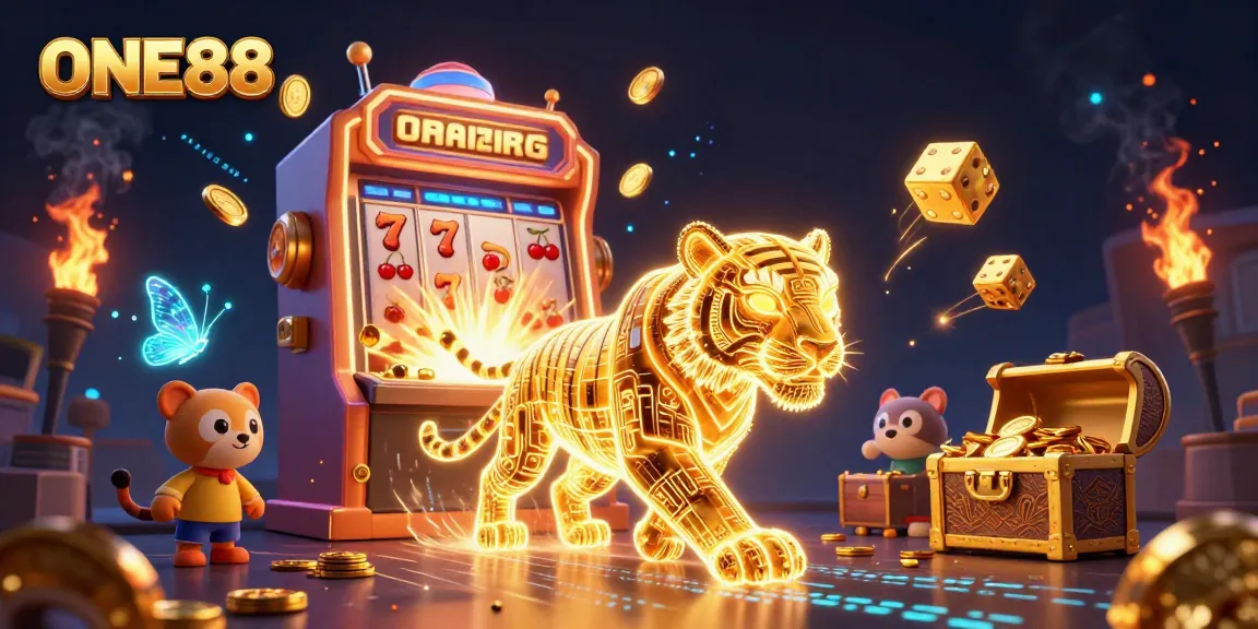 Experience exciting gameplay with ONE88, featuring a vibrant digital casino atmosphere and thrilling game elements.