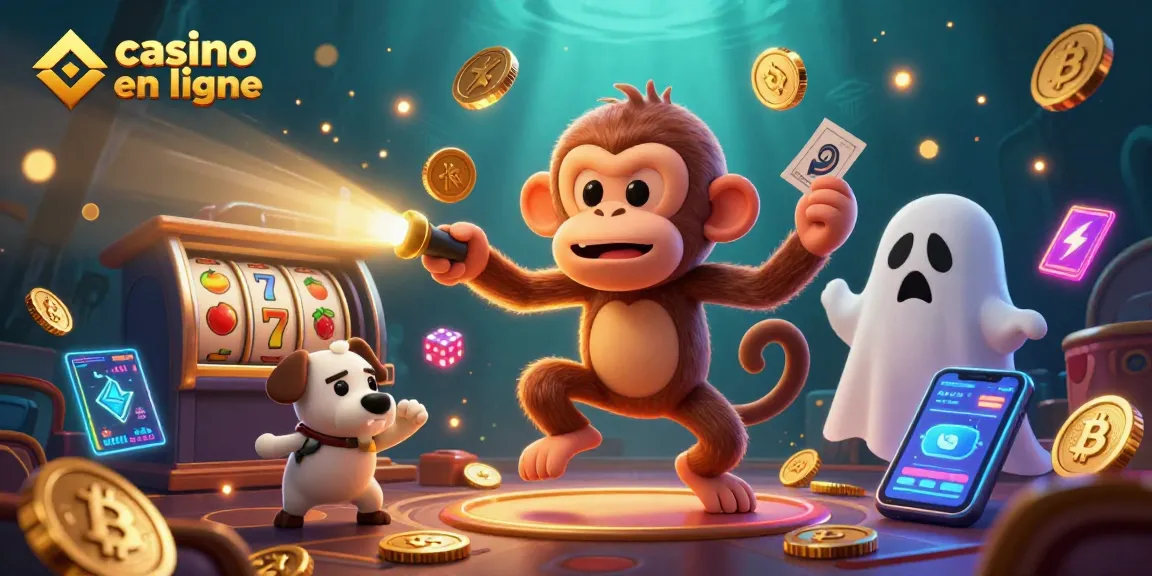 Des jeux de casino en ligne captivants illustrés avec un singe poltergeist et un chiot chasseur de fantômes.