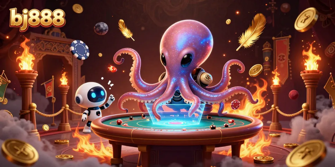Experience thrilling gaming action with bj888 at a vibrant 3D casino scene featuring exciting poker gameplay.