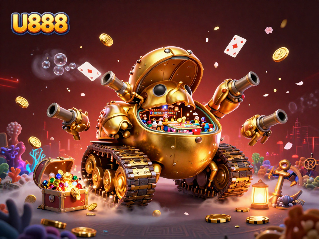 Experience U888 with a vibrant, richly detailed casino-themed illustration showcasing a creative twist.
