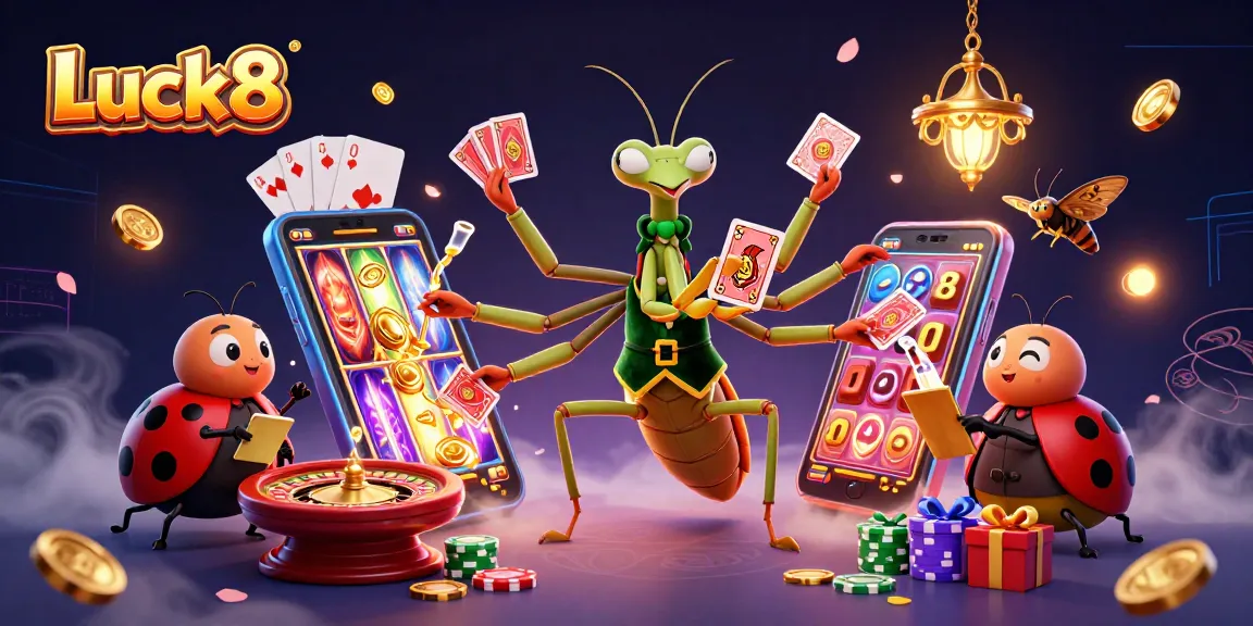 Experience thrilling Luck8 gameplay with interactive casino elements and vibrant characters
