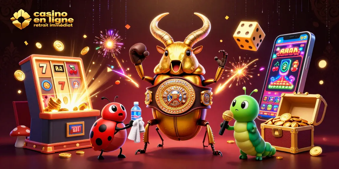 Jouez à des jeux de casino en ligne retrait immédiat avec une illustration vibrante riche en détails.
