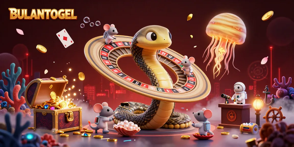 BULANTOGEL brings excitement as astronauts bet on a cosmic roulette with vibrant casino elements.