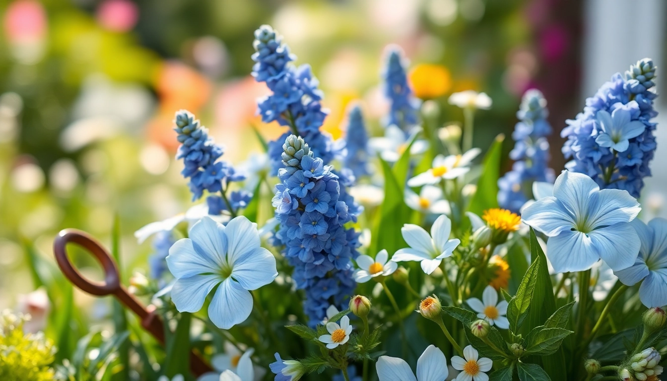 Gestalte eine blühende bluetenbande in einem schönen Garten mit frischen Farben.