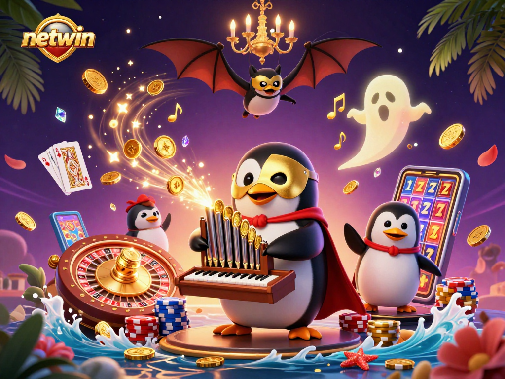 Experience the enchanting world of netwin with a vibrant casino scene showcasing thrilling gaming action and dazzling elements.