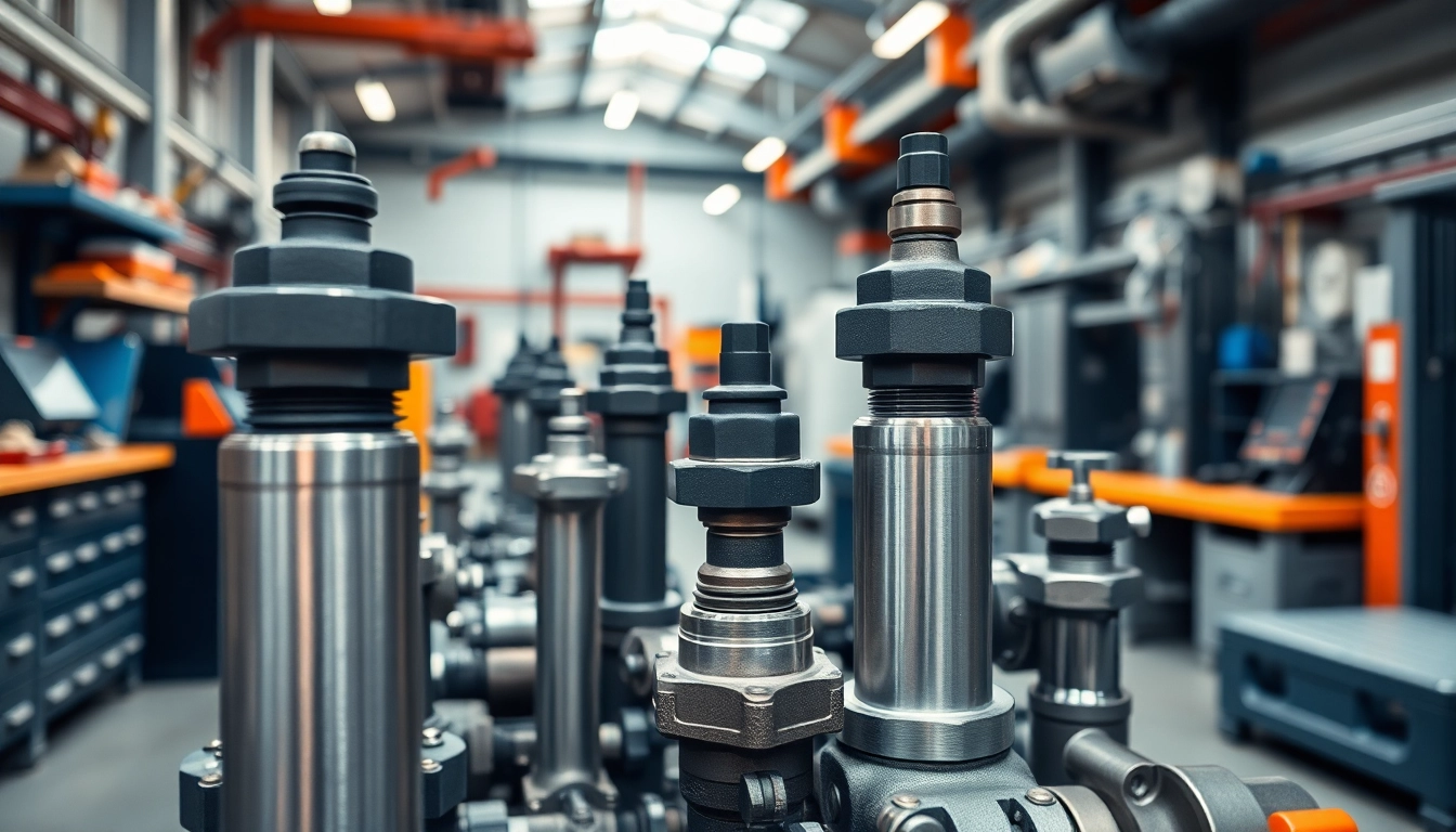 Showcasing custom hydraulic equipment in a well-organized workshop environment.