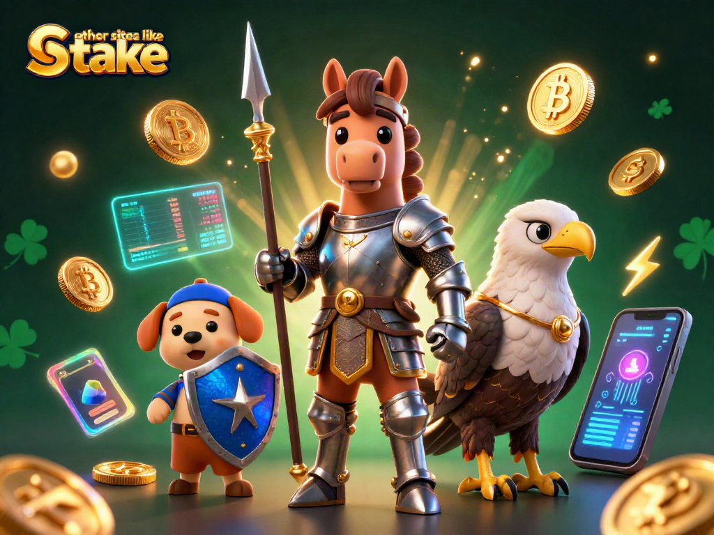Play exciting games at other sites like stake with vibrant 3D illustration portraying casino dynamics.