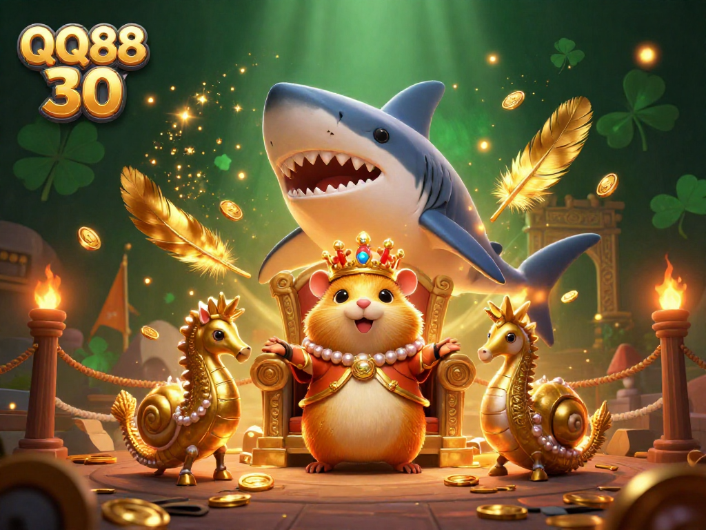 Engage with QQ88 30 immersive gaming in a vibrant, ultra-detailed 3D casino world featuring dynamic characters and golden treasures.
