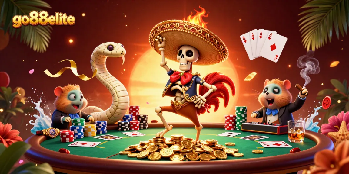 Experience dynamic gaming action at go88elite with lively characters and vibrant casino elements.