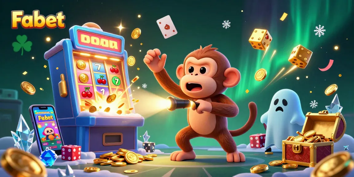 Fabet offers a thrilling experience with a playful ghost-hunter puppy tracking a mischievous poltergeist monkey in a casino.